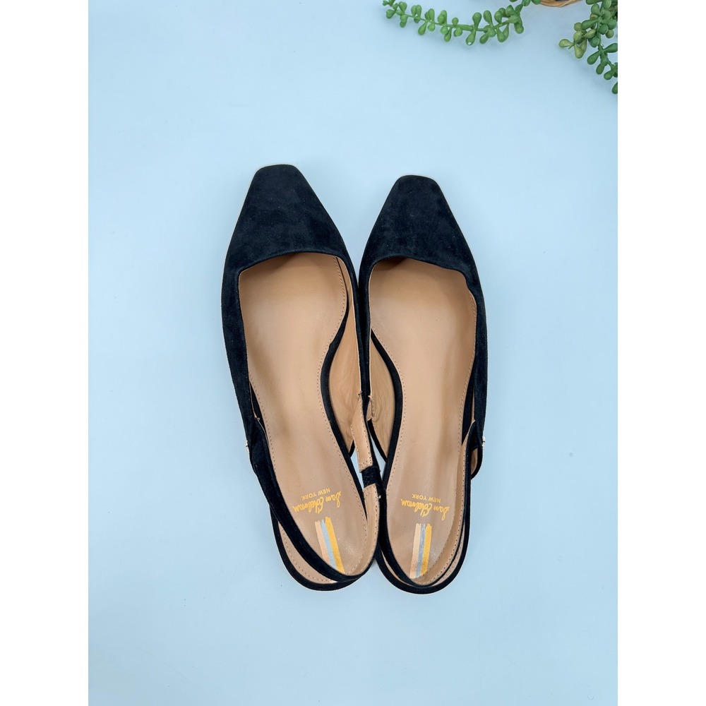 Sam Edelman Slingback Flats Womens 9.5 Black Suede Pointed Toe Jaina Classic - Picture 8 of 9